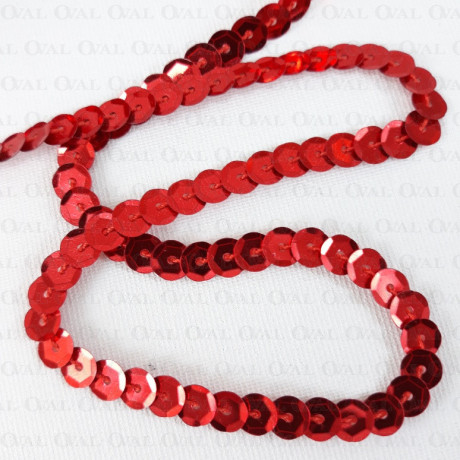 Sequins on tape 10 yards red 3833