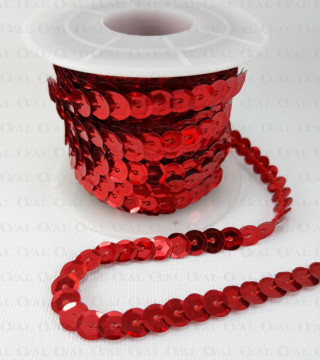 Sequins on tape 10 yards red 3833