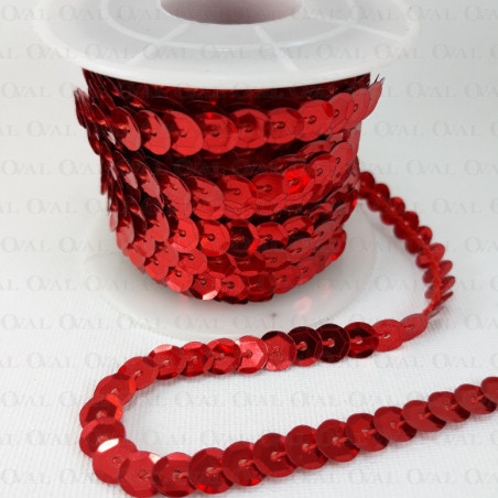 Sequins on tape 10 yards red 3833