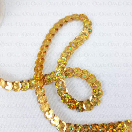 Sequins on tape 10 yards gold 3834