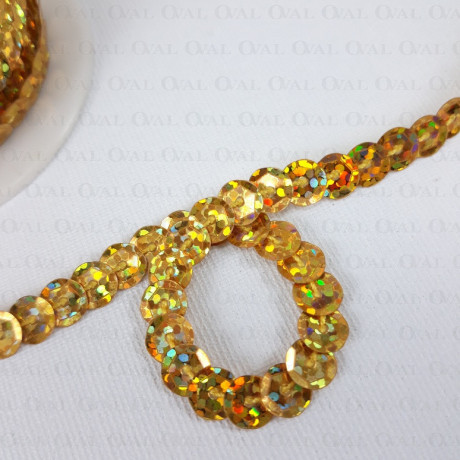 Sequins on tape 10 yards gold 3834