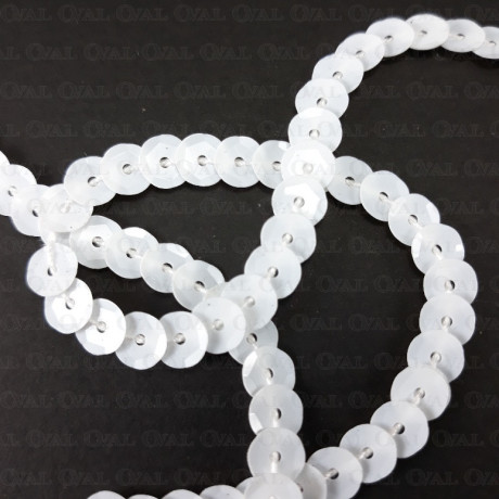 Sequins on tape 10 yards white 208