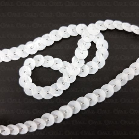 Sequins on tape 10 yards white 208