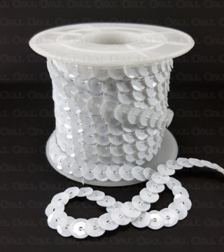 Sequins on tape 10 yards white 208