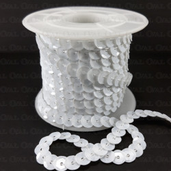 Cekiny na taśmie 10yard białe 208 Cekiny na taśmie 10yard białe 208