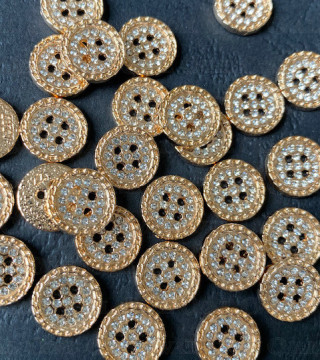 Guzik metalowy z dżetami 12mm/100szt  3871