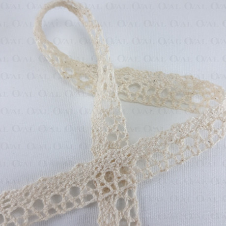 Cotton lace E 16mm /20m, ecru 3876