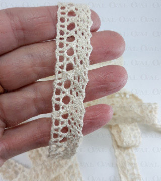 Cotton lace E 16mm /20m, ecru 3876