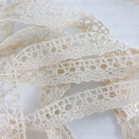 Cotton lace E 16mm /20m, ecru 3876
