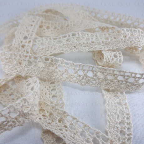 Cotton lace E 16mm /20m, ecru 3876