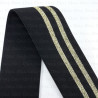 Decorative black and gold elastic 50mm/25m 3905
