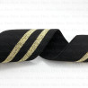 Decorative black and gold elastic 50mm/25m 3905