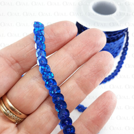 Sequins on tape 10 yards cornflower 3916