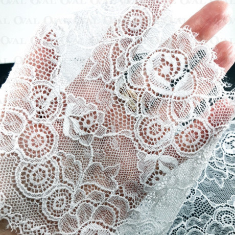Elastic lace 140mm/1m white 3924