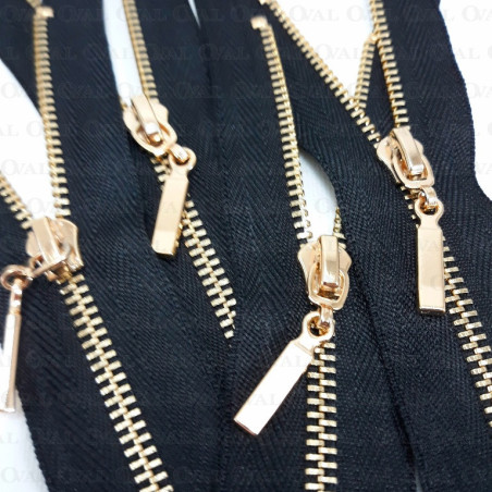 Metal zips 25cm/50pcs non-separating 3981