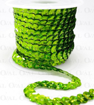 Sequins on tape 10 yards green 3984