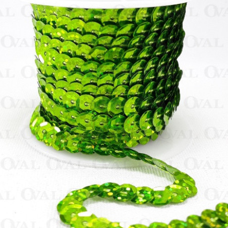 Sequins on tape 10 yards green 3984