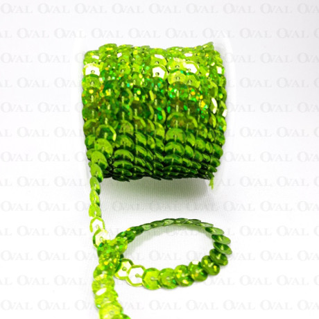 Sequins on tape 10 yards green 3984