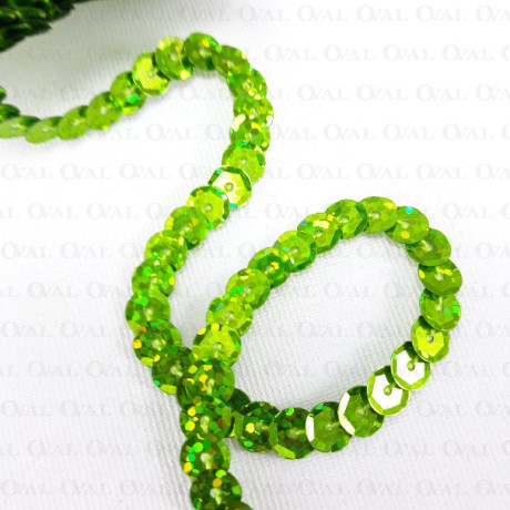 Sequins on tape 10 yards green 3984