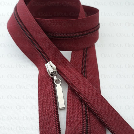 Zip *3 divisible 55cm /50pcs burgundy 3999
