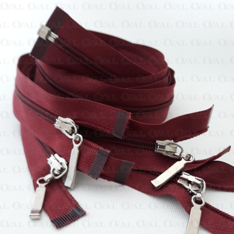Zip *3 divisible 55cm /50pcs burgundy 3999