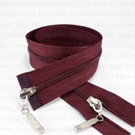 Zip *3 separating top/bottom 50cm, 55cm /50pcs burgundy 4000