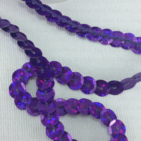 Sequins on tape 10 yards purple 4005