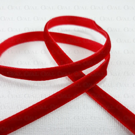 Velvet ribbon red 6mm/25 yards 4008