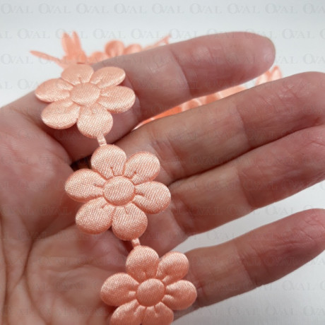 Taśma atłasowa kwiatki 25mm/1m 2408