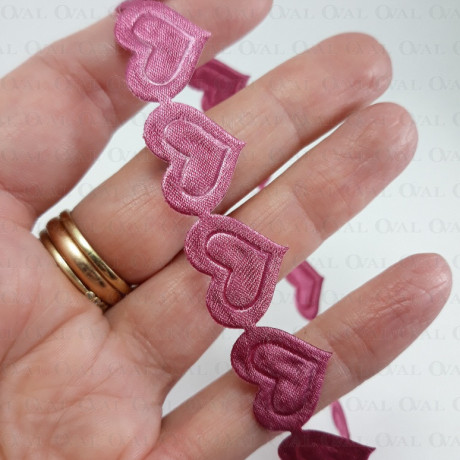 Satin ribbon heart 20mm/1m 160