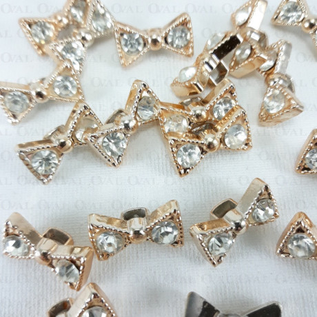 Button bow 16mm / 10 or 100 pcs 4017