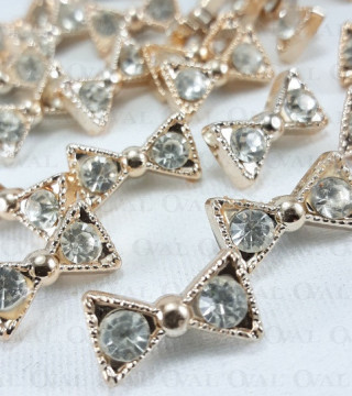 Button bow 16mm / 10 or 100 pcs 4017