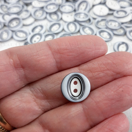 White and navy blue polyester button 12.5mm/100pcs 4048