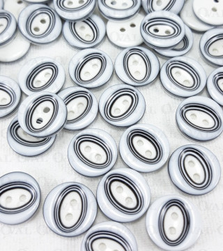 White and navy blue polyester button 12.5mm/100pcs 4048