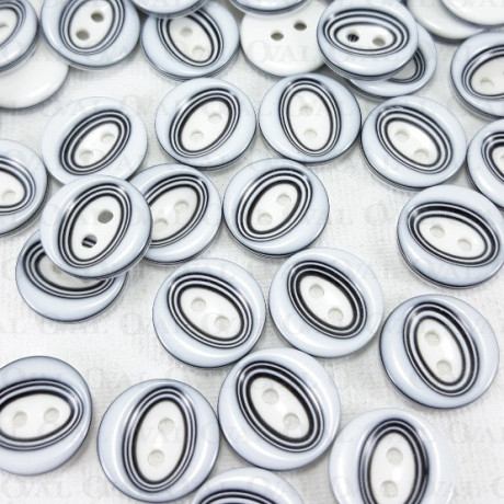 Guzik poliestrowy biało granatowe 12,5mm/100szt  4048