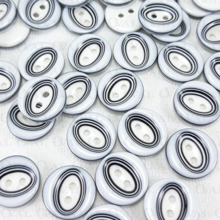 White and navy blue polyester button 12.5mm/100pcs 4048