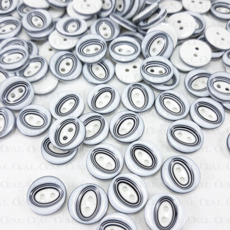 Guzik poliestrowy biało granatowe 12,5mm/100szt  4048