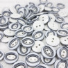 White and navy blue polyester button 12.5mm/100pcs 4048