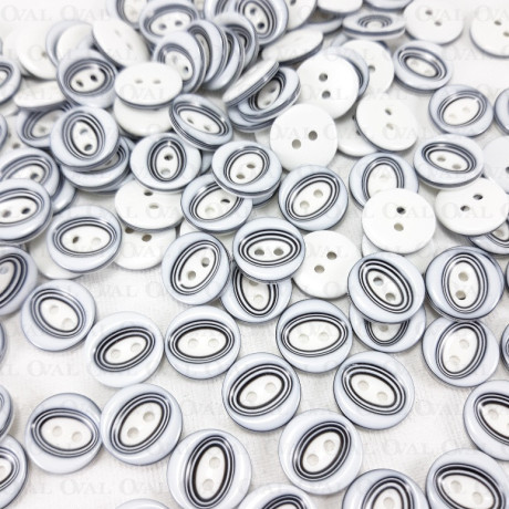 Guzik poliestrowy biało granatowe 12,5mm/100szt  4048