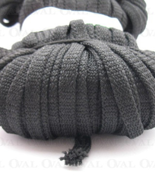 Flat black polyester cord 8mm/50 m 422