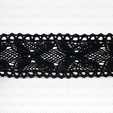 Cotton lace 42mm /1 or 25y black 3808