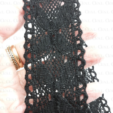 Cotton lace 42mm /1 or 25y black 3808