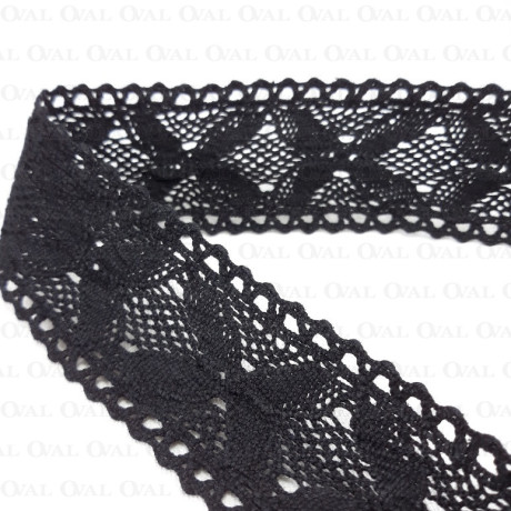 Cotton lace 42mm /1 or 25y black 3808