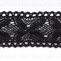 Koronka bawełniana 42mm /25y czerń 3808 Koronka bawełniana 42mm /25y czerń 3808