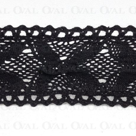 Cotton lace 42mm /1 or 25y black 3808
