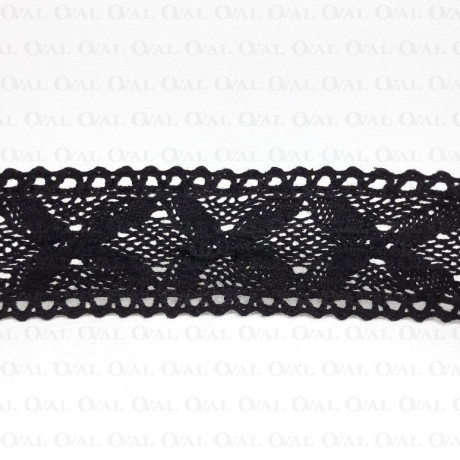 Cotton lace 42mm /1 or 25y black 3808