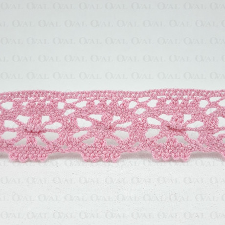 Cotton lace 25 mm/1 or 25 yards pink 3803