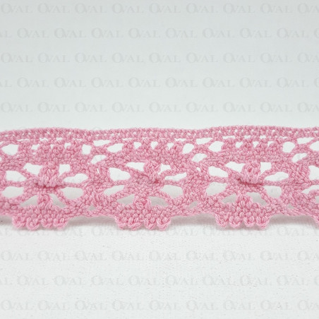 Cotton lace 25 mm/1 or 25 yards pink 3803