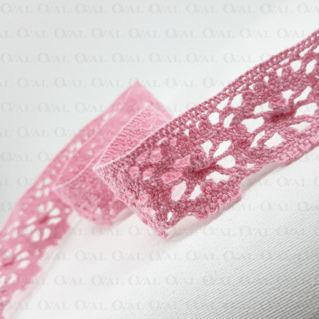 Cotton lace 25 mm/1 or 25 yards pink 3803