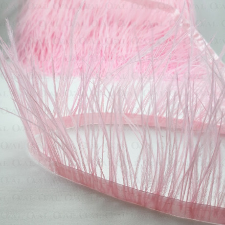 Pióra na taśmie róż 11cm /1y  4078